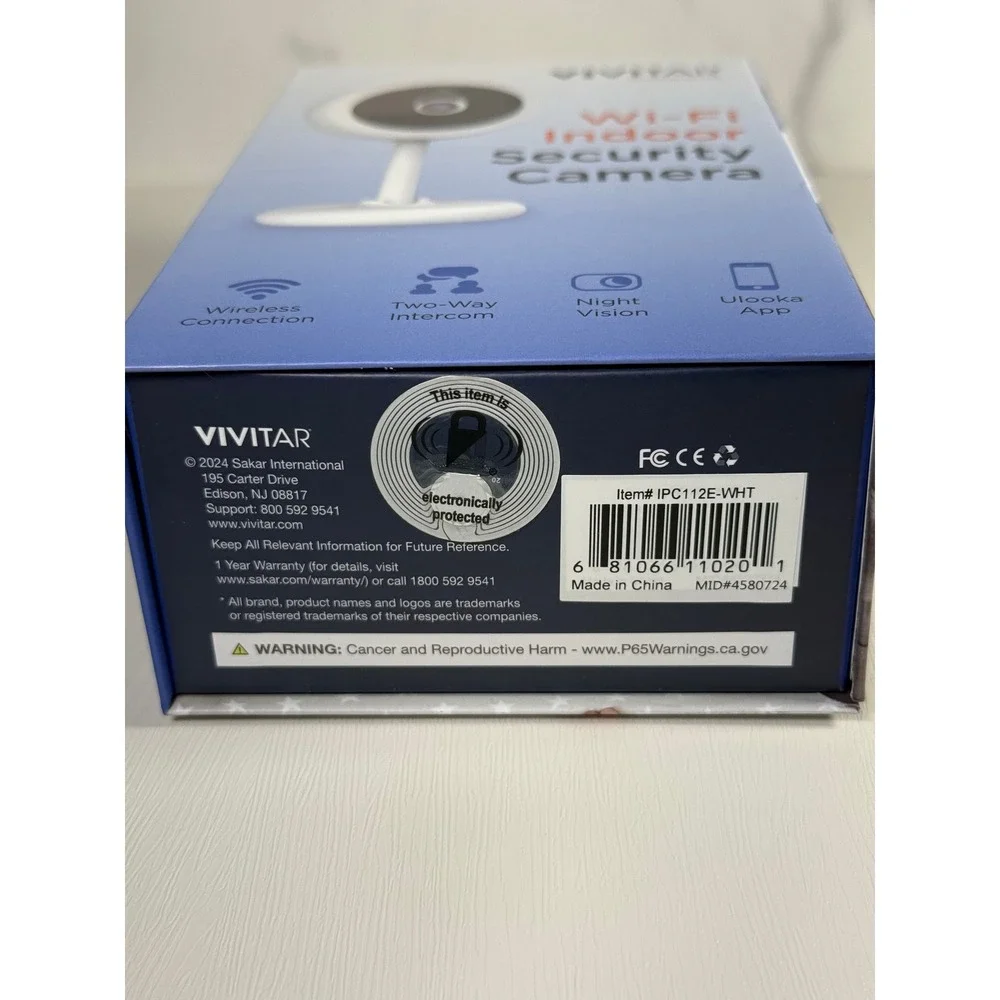 Vivitar Wi-Fi Indoor Security Camera with Two Way Intercom and Night Vision